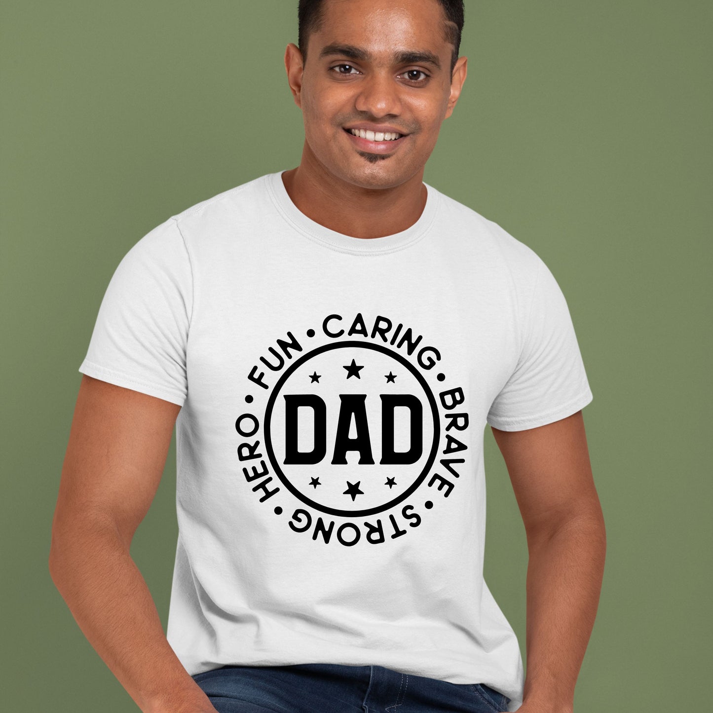 Fun caring brave strong hero Dad T-shirt, Gift for Dads!