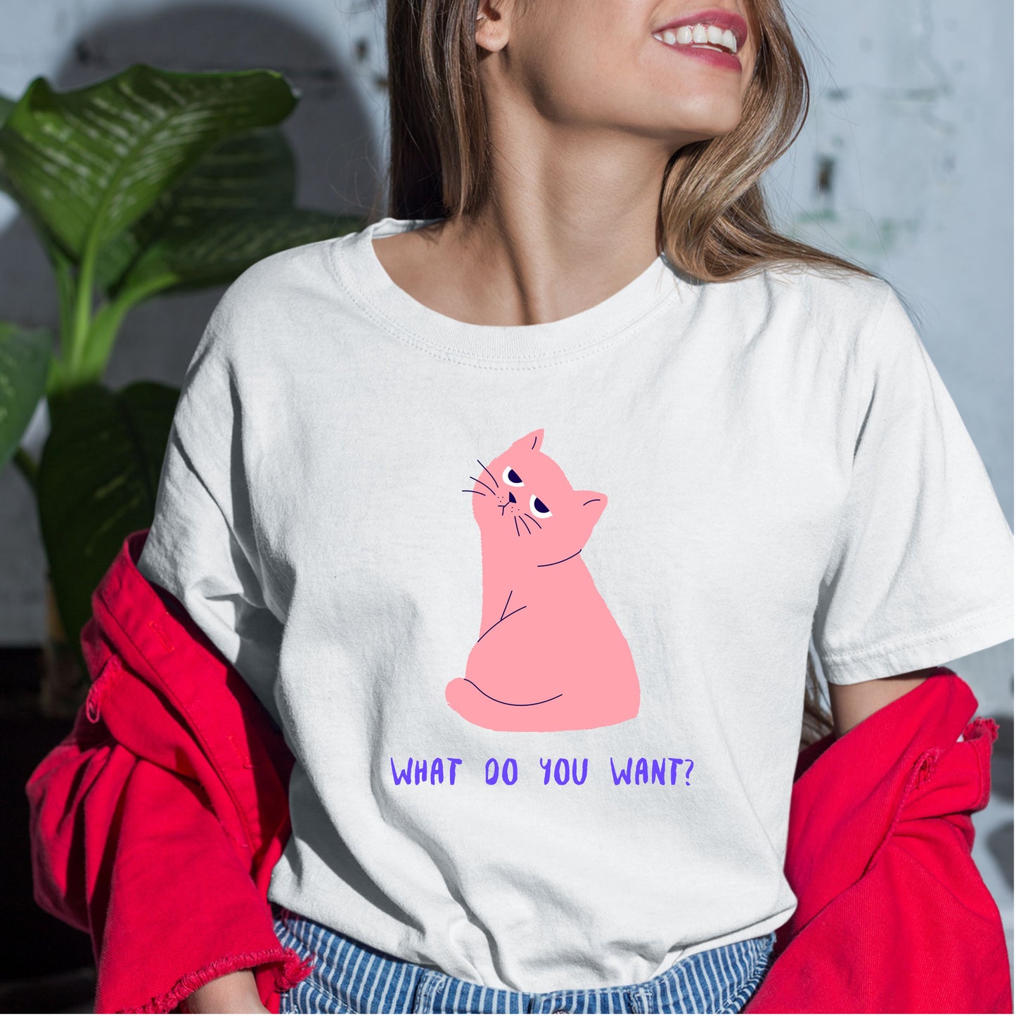 Cute cat "what do you want?" cat lover t-shirt